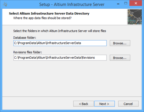 Determine install locations for Infrastructure Server data.